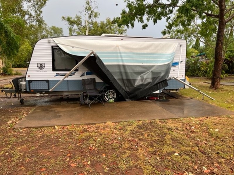 caravan with awning or annexe damage