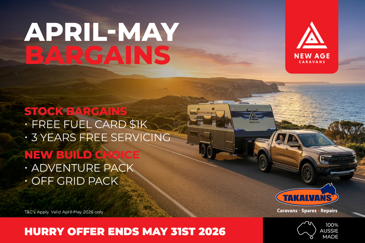 New Age Caravans April-May Bargains are here at Takalvans! feature image