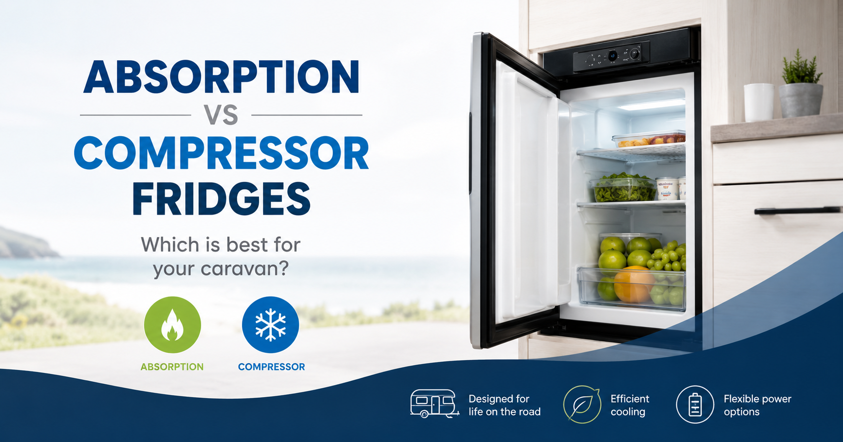 Absorption vs Compressor Fridges - Which is best for your caravan? feature image